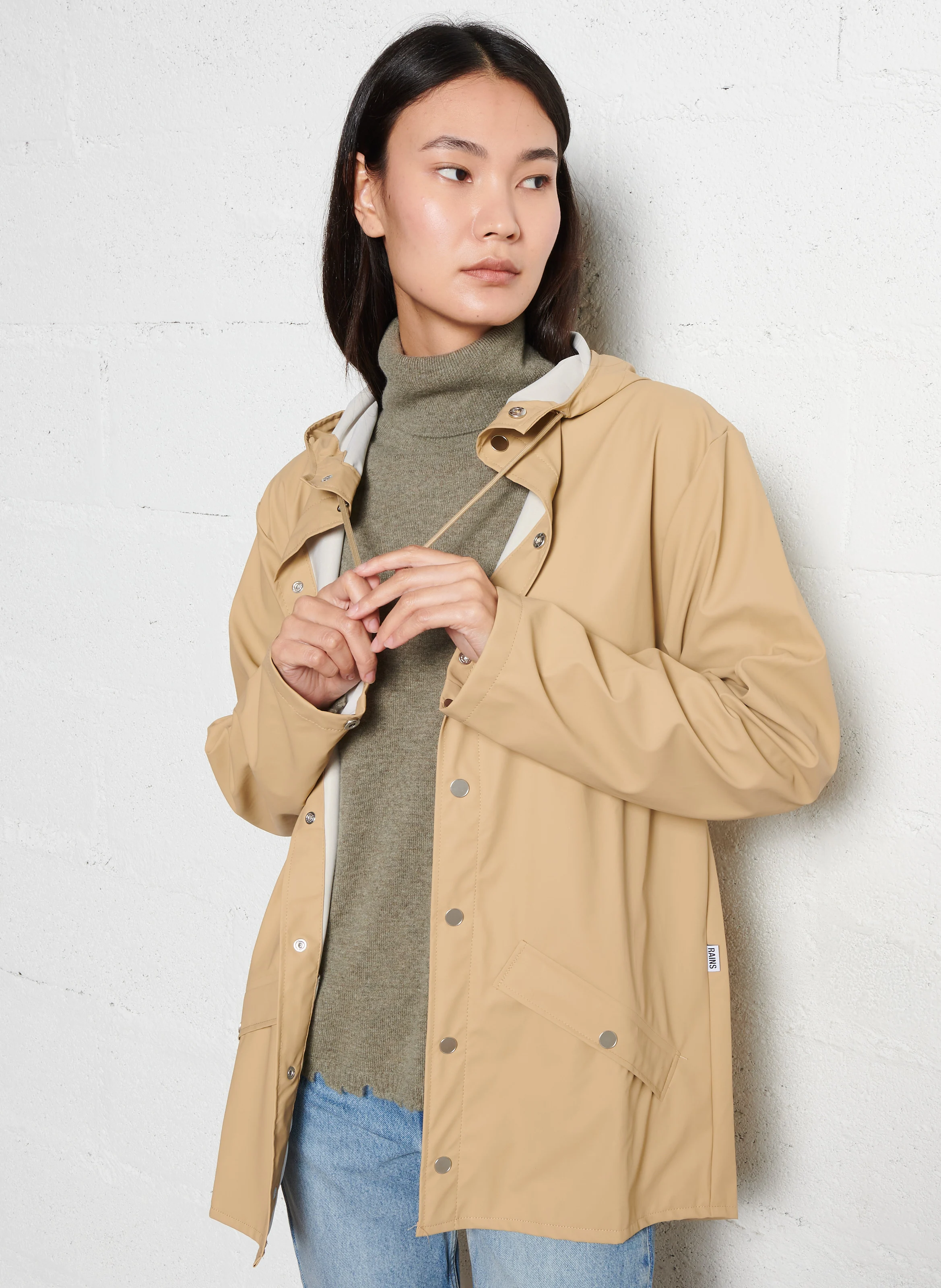 Coupe-vent imperméable à capuche | Beige