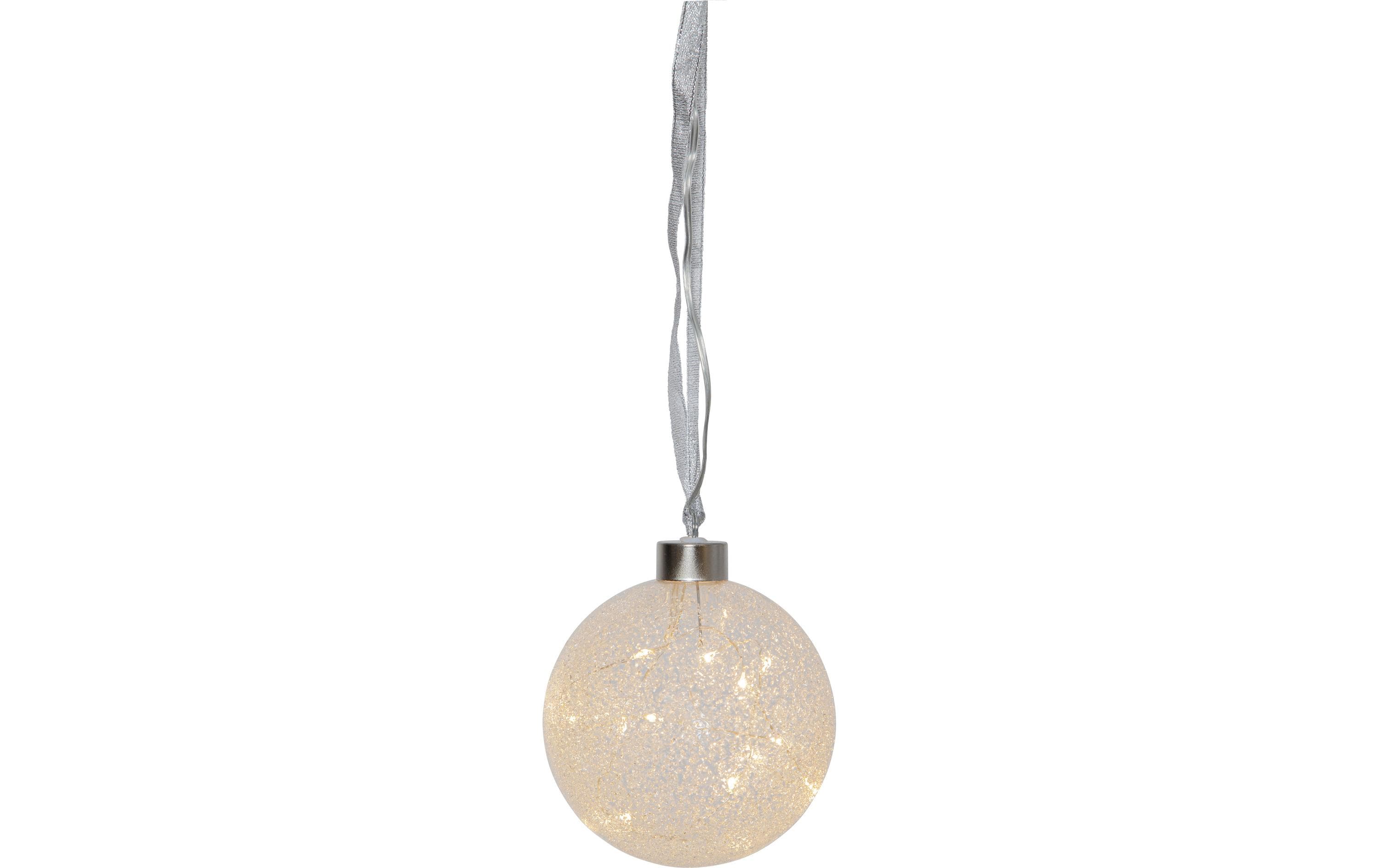 Weihnachtskugel Glow Snow, 15 LED, 10 cm, indoorWeihnachtskugel mit Beleuchtung