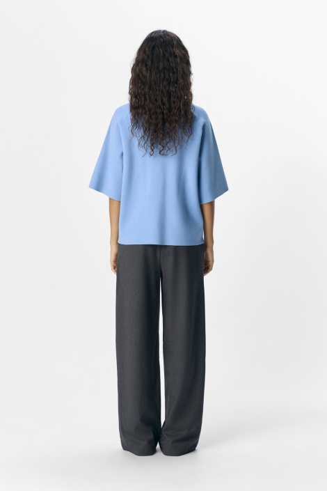 Object blauwe dames trui