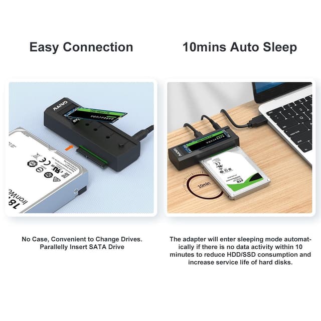 Maiwo Offline Hard Drive Kloning NVMe M.2 SSD til 2,5