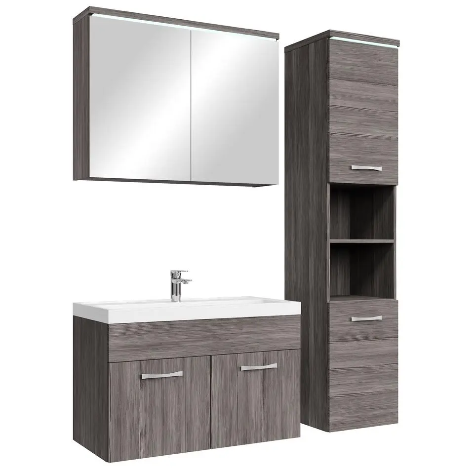 Badplaats Badkamermeubel Set Paso 80 x 40 cm - Grijs Eiken - Badmeubel met