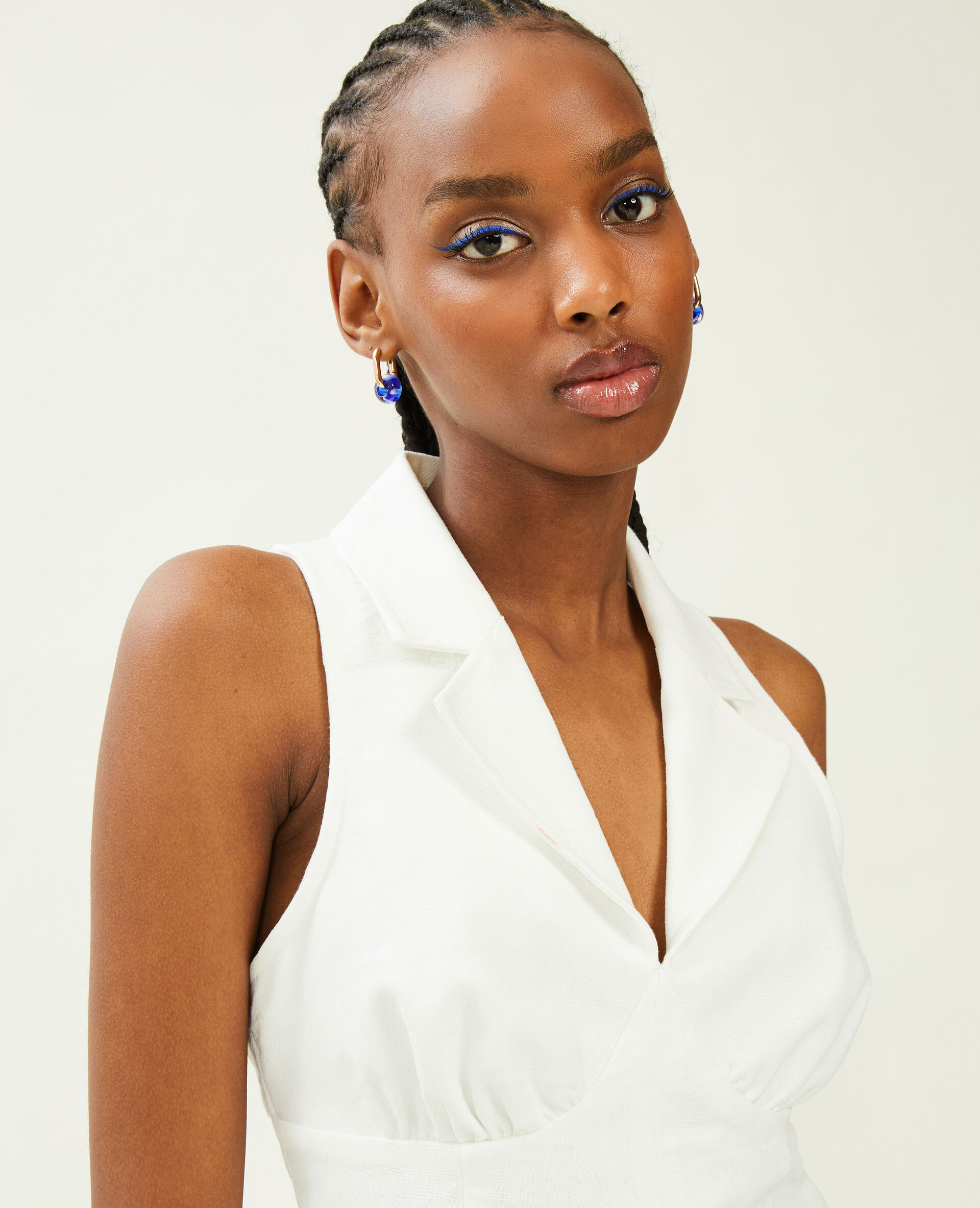 Top façon gilet de barman - Blanc