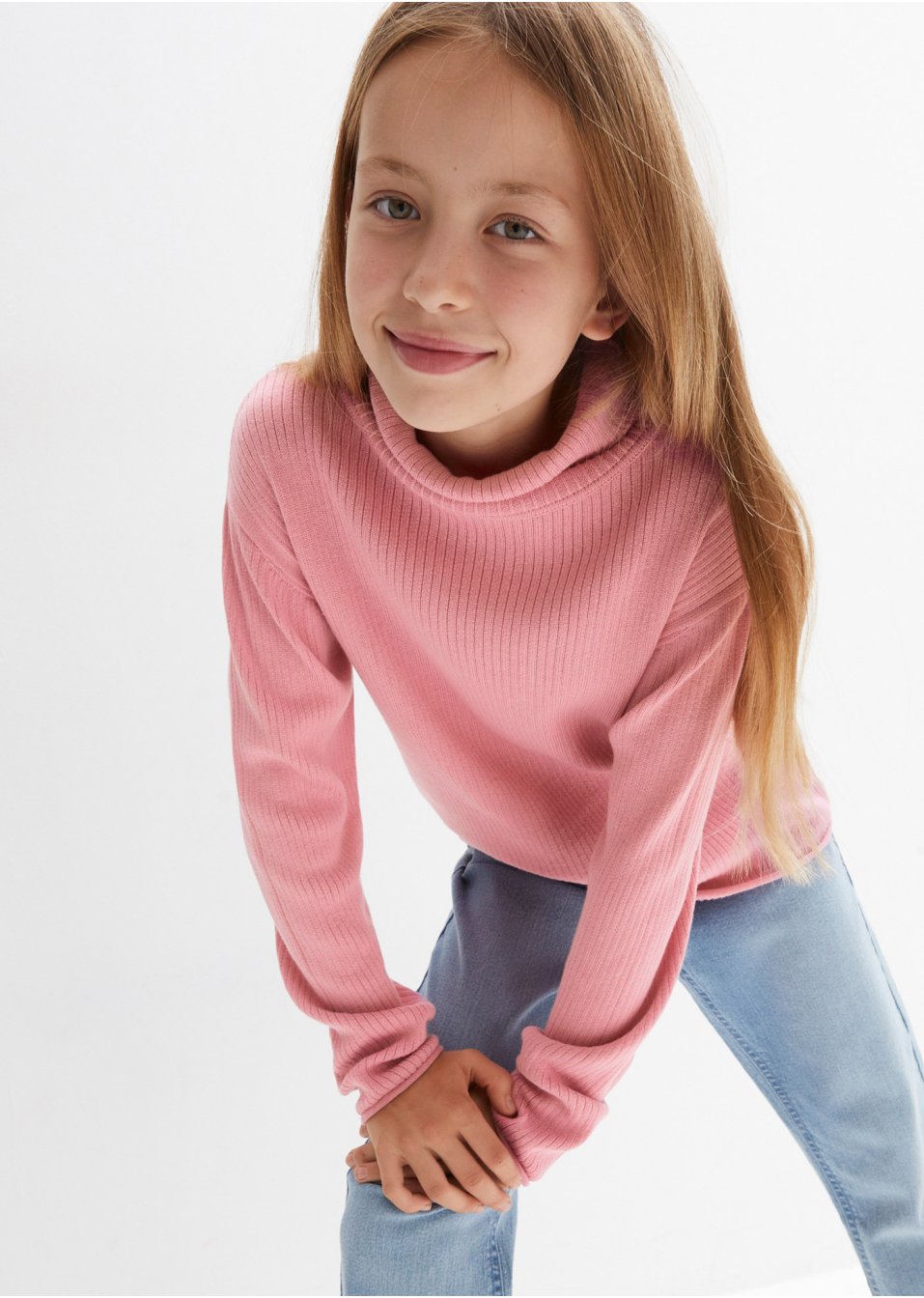 Pull col roulé fille