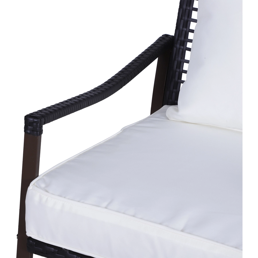 Outsunny Rattan Schaukelstuhl als 7-tlg. Set braun, cremeweiß