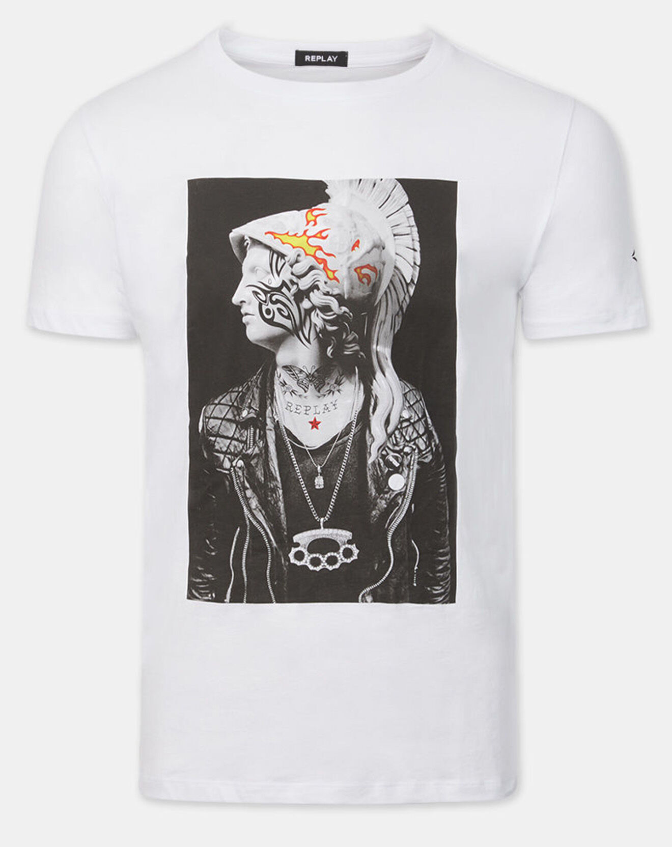 Replay T-Shirt print rock blanc