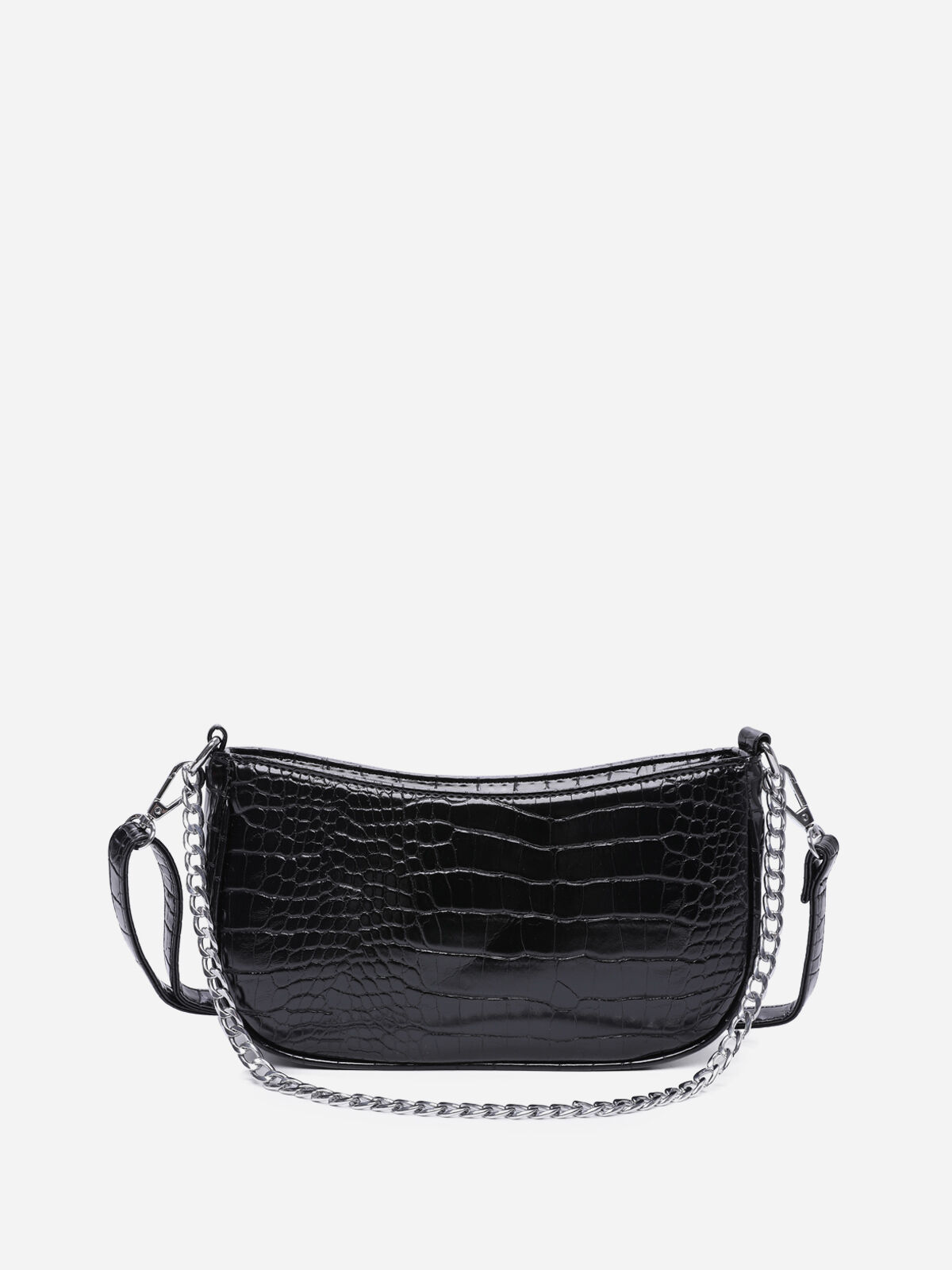 Sac à main demi-lune verni- Noir