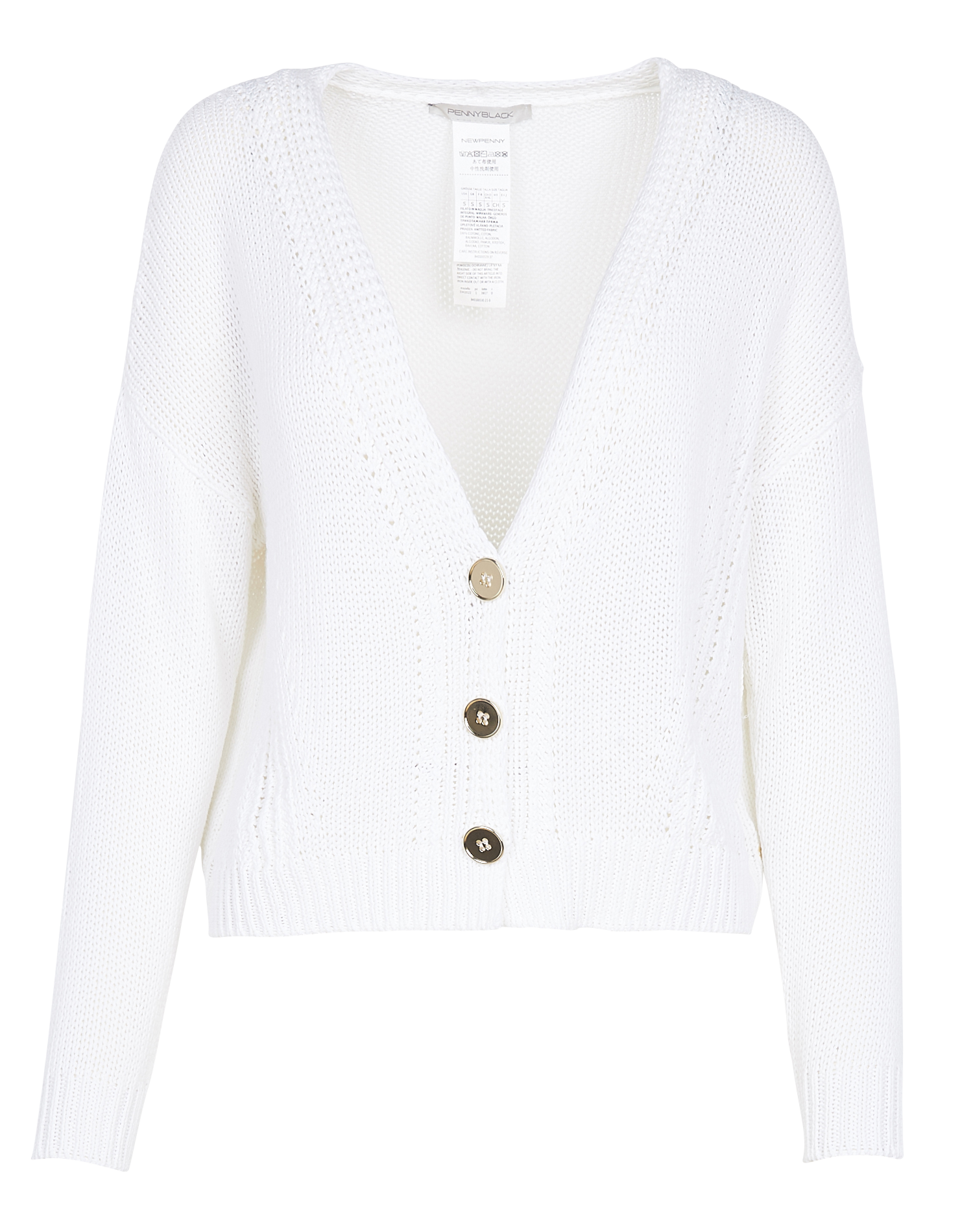 Gilet col V en coton | Blanc