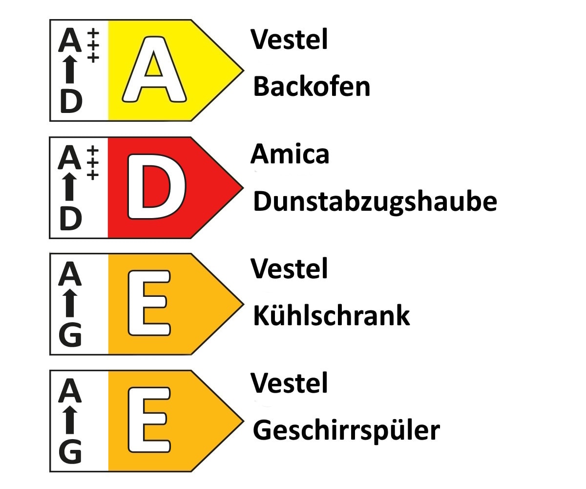 Einbauküche IP 1200, grau/Vintage Eiche Nachbildung, inkl. Elektrogeräte