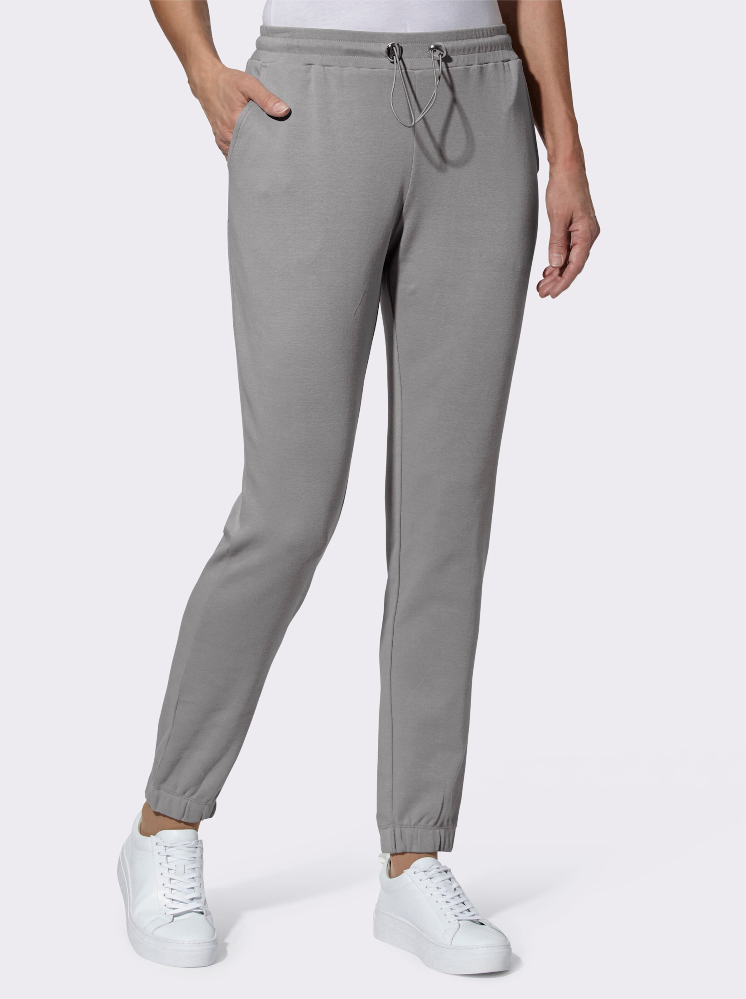 Jerseyhose mit Dehnbund und Bündchen