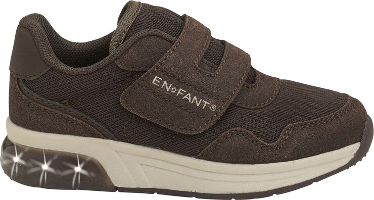 ENFANT Sneakers Velcro w. Lights Chocolate brown