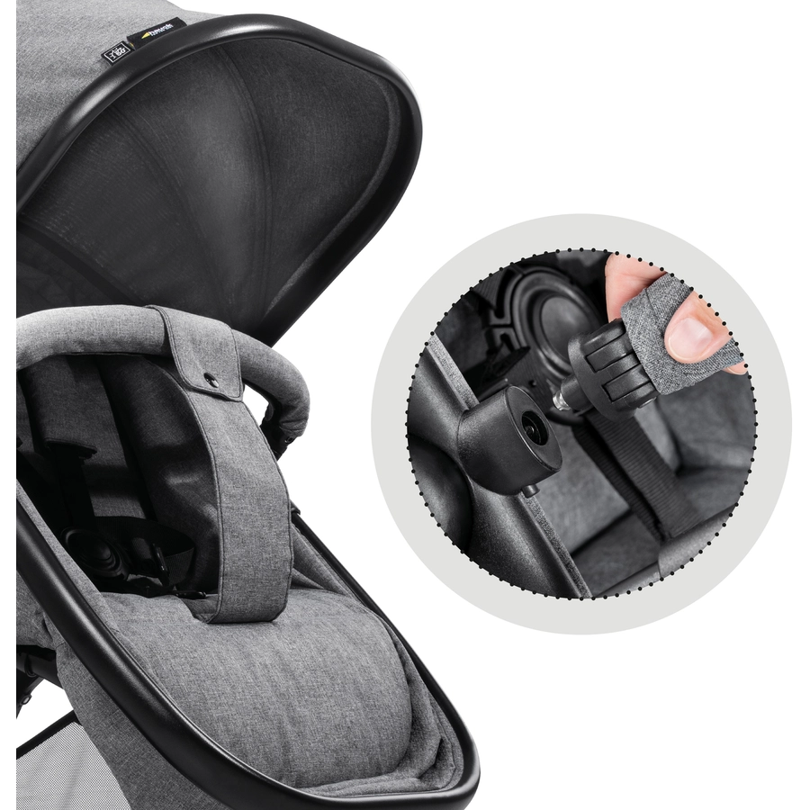 hauck Geschwisterwagen Atlantic Twin Melange Grey
