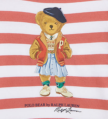 Polo Ralph Lauren Body k/ä - Rot/Weiß gestreift m. Kuscheltier