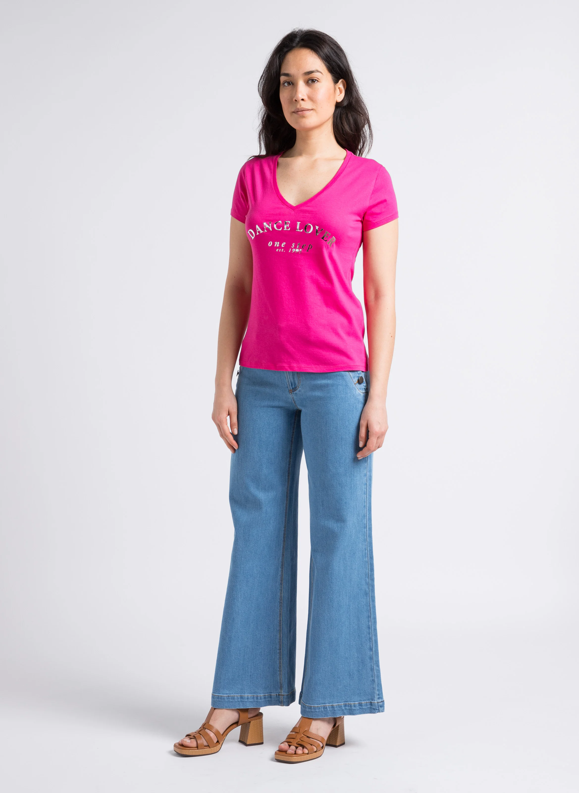 LE HAILEY - Jean large en deim délavé | Bleu