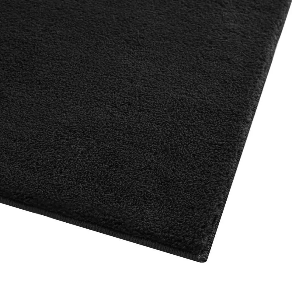 tectake® Kortpolig vloerkleed Soft Zone 140 x 200 cm - Zwart