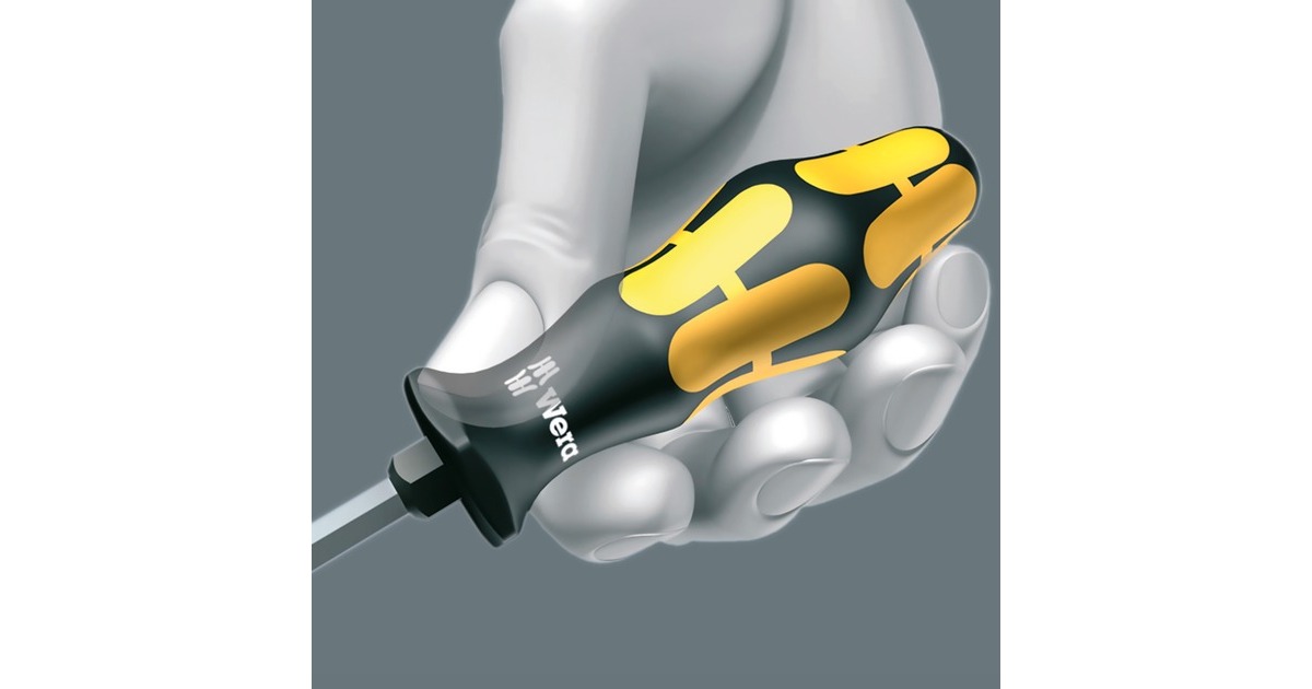 Wera932 S/6 Schroevendraaierset Kraftform + houder  (Zwart/geel, 6‑delig)