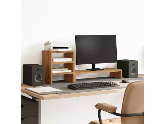 Support de moniteur et organisateur de bureau bois d'ingénierie