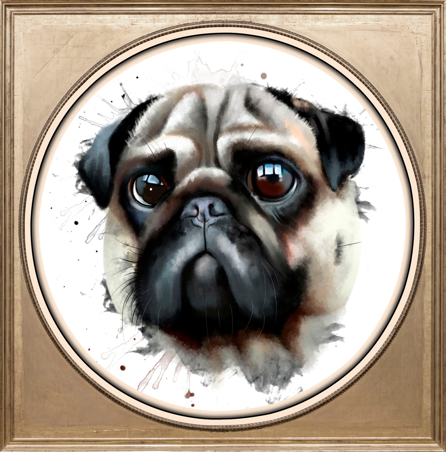 queence Acrylglasbild »Mops« Gemälde | Haustiere | Hund | Hunde | Hundebilder | Kunst Fine Art-Print in Galeriequalität