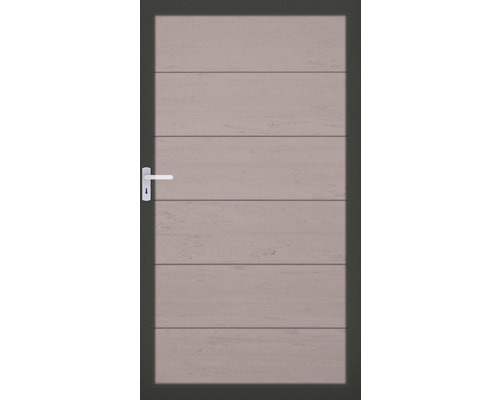 Enkele poort GroJa Novara voorgemonteerd zonder palen, frame antraciet, 100 x 180 cm, zand