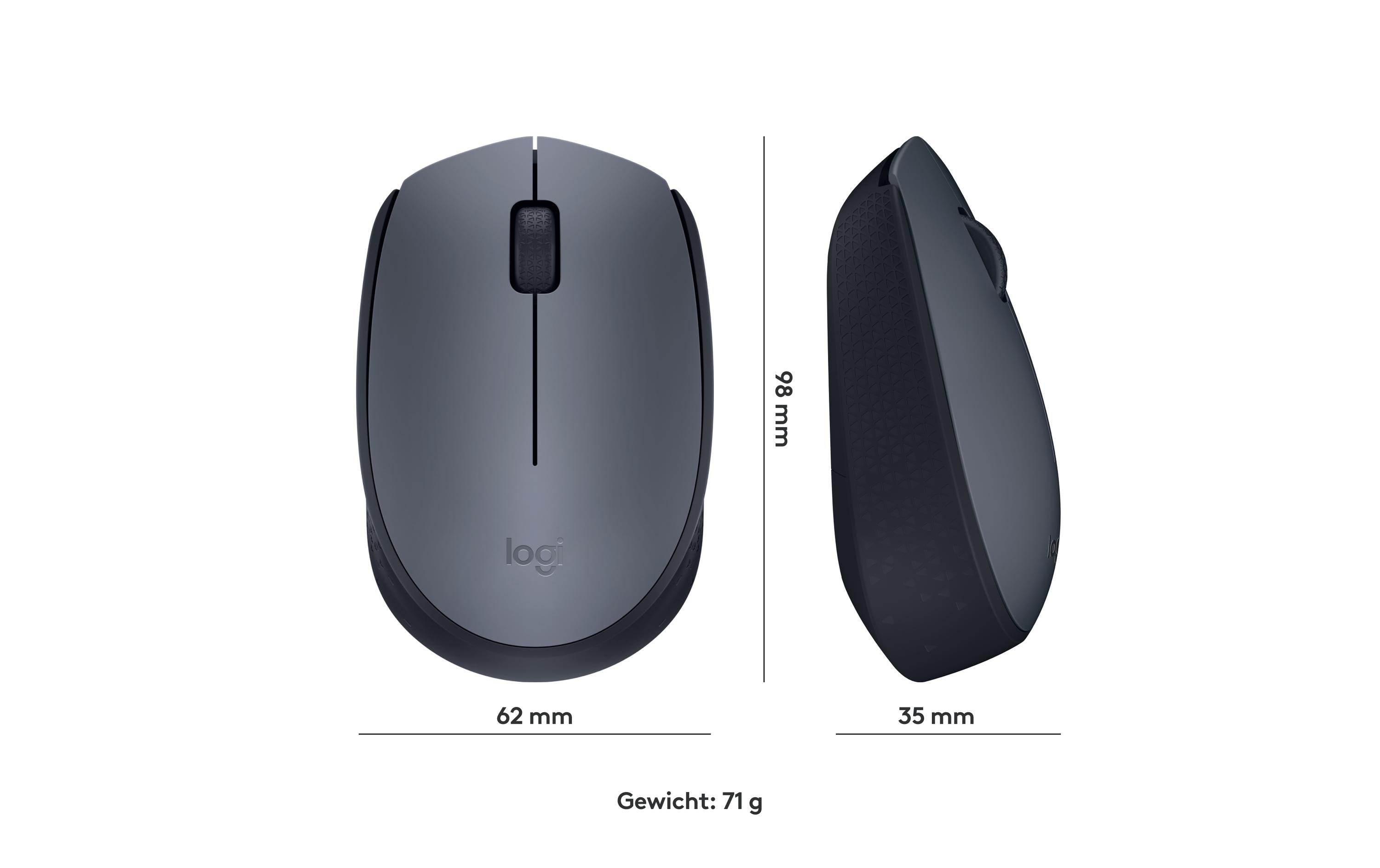 Maus M170 , kabellosKleine 3-Tasten-Wireless-Maus für Links- & Rechtshänder mit bis zu 12 Monaten Batterielaufzeit