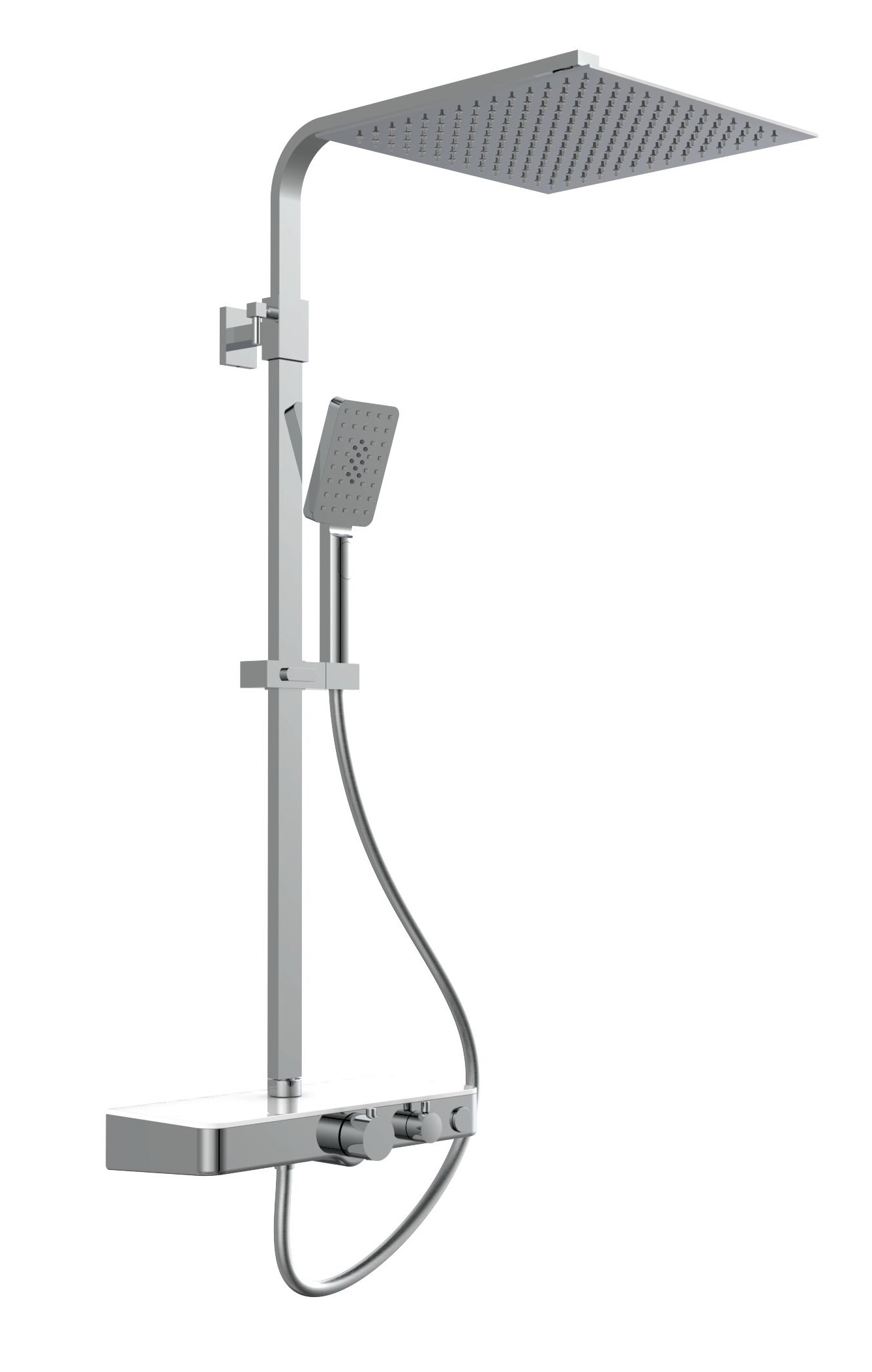 Schutte Ocean complete regendouche inclusief thermostaatkraan en planchet chroom/wit