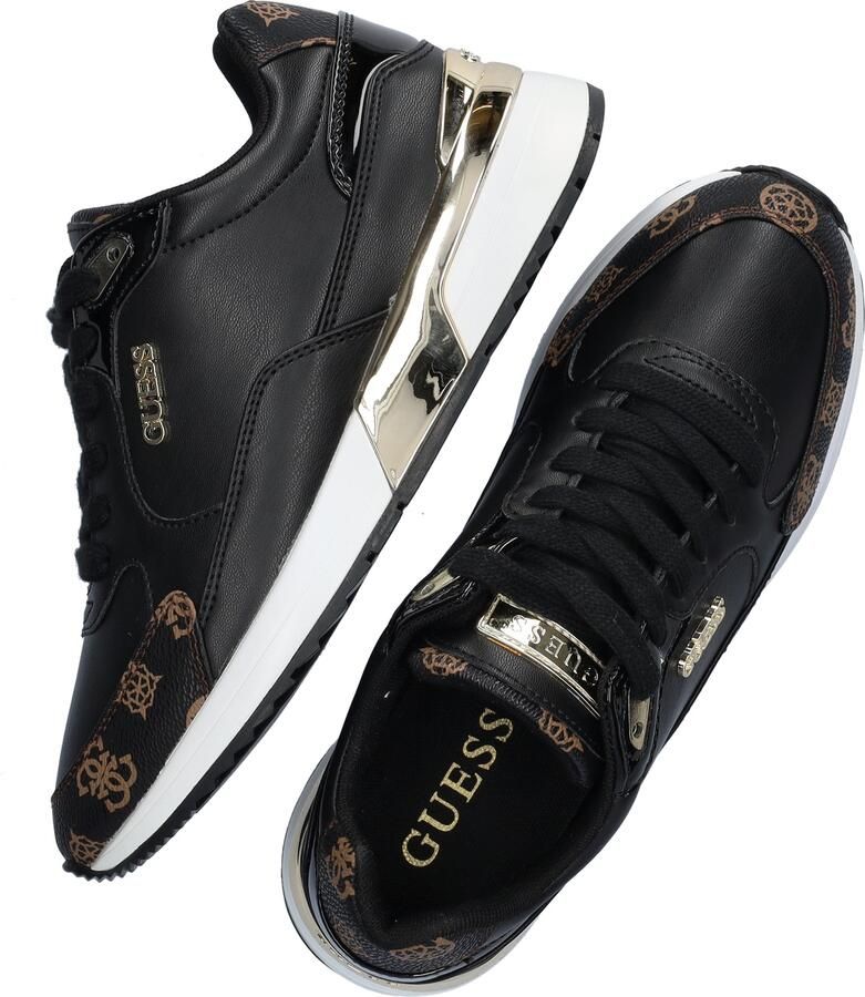Guess Dames Sneakers Moxea Active Lady Zwart Bruin Multilogo Black Dames