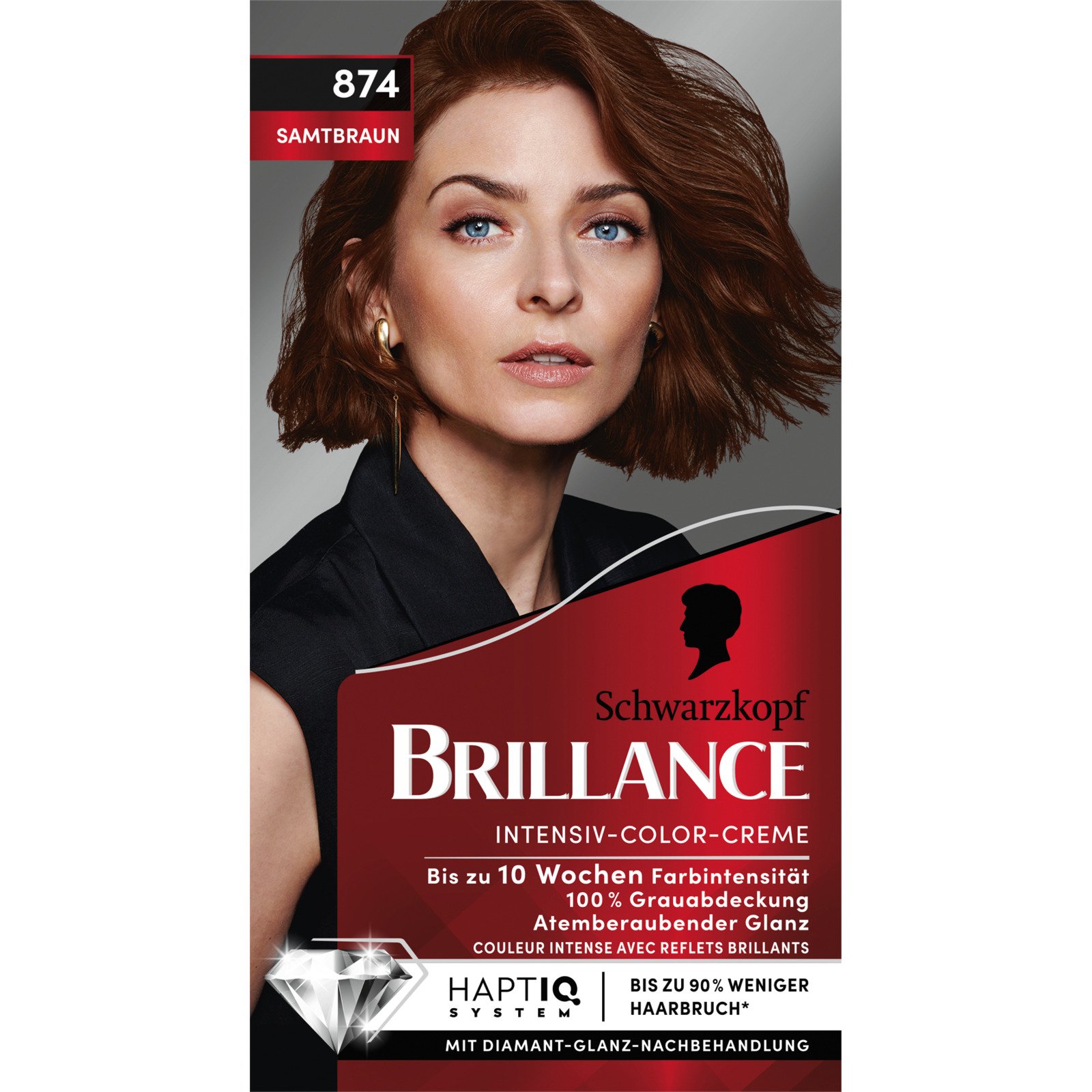 Schwarzkopf Brillance Intensiv-Color-Creme Samtbraun 874