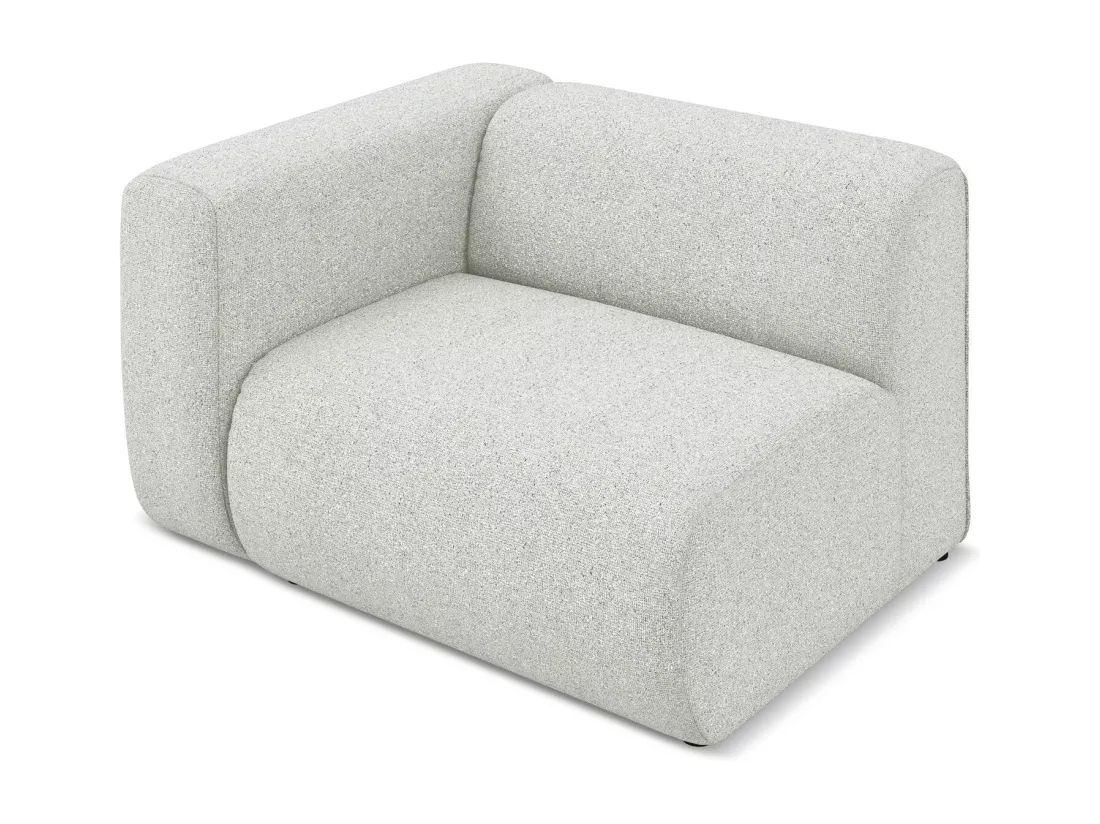 Module avec accoudoirs gauche en tissu texturé - beige - EKAHI