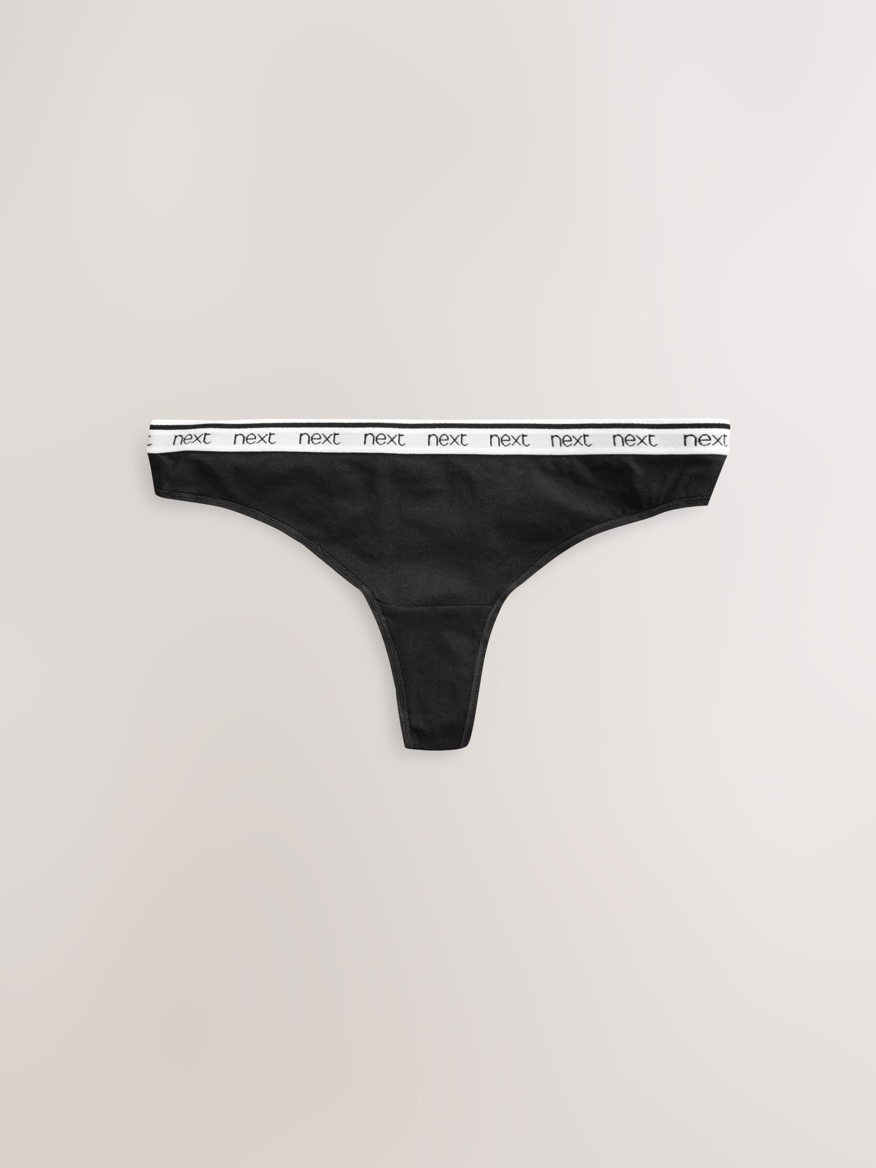 Wit/zwart/grijs - 4 Katoenen slipjes met logotailleband