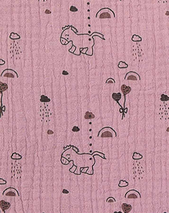Sommer-Schlafsack MUSSELIN – PFERD PAULINE in lila