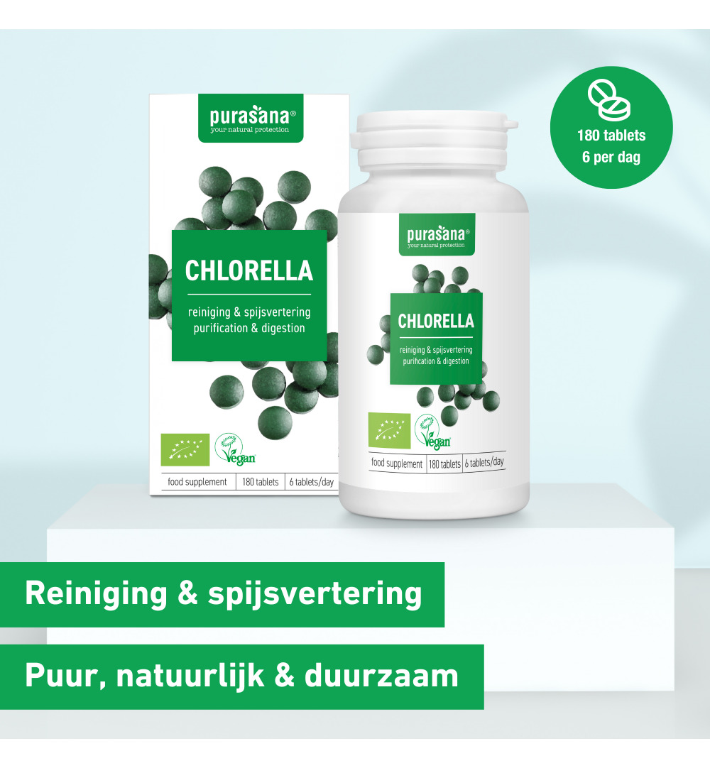 Purasana Chlorella Vegan Bio (180 tabletten)
