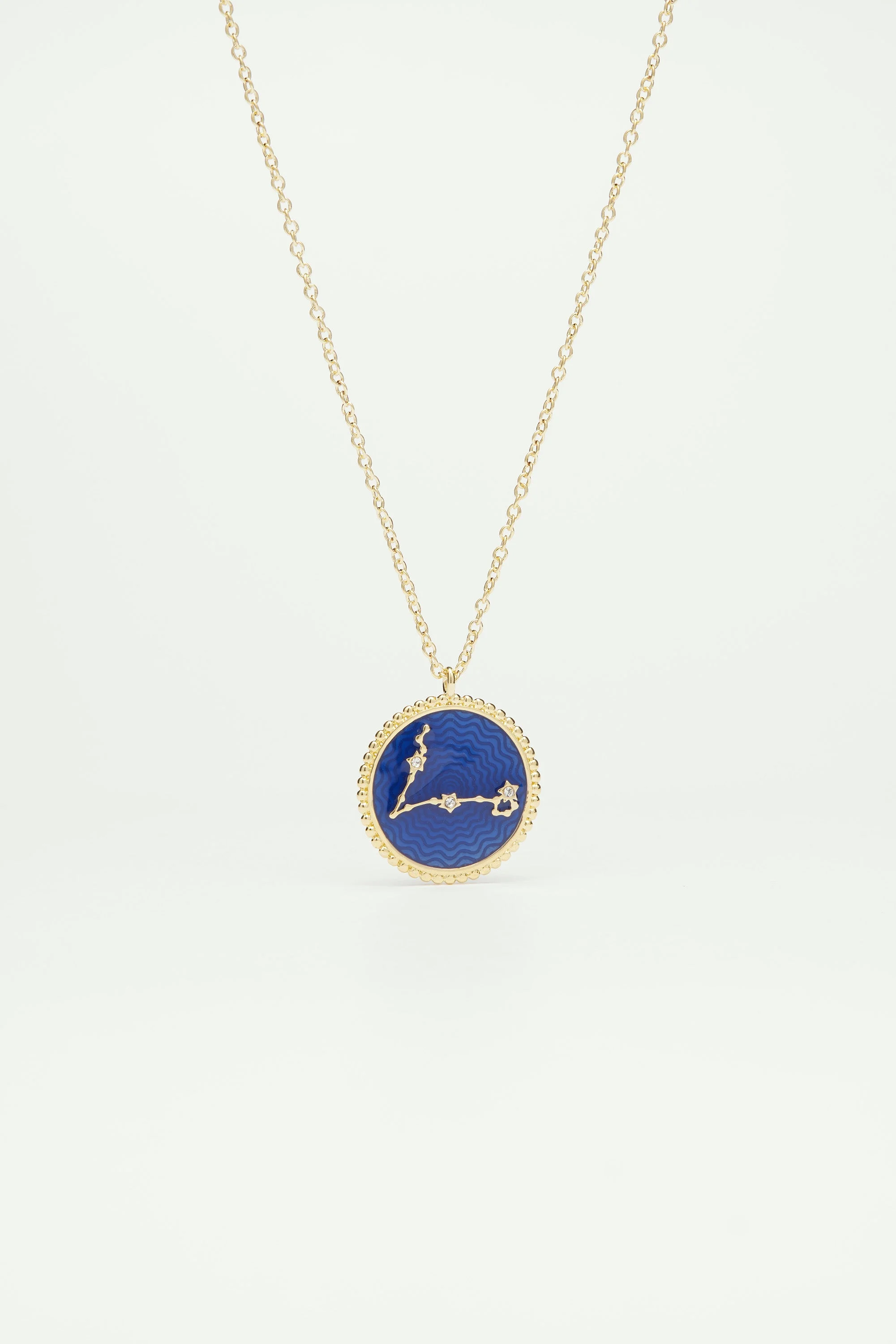 Collier pendentif signe astrologique cancer | Doré