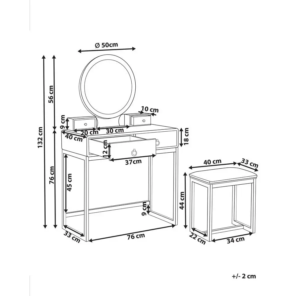 AUXON - Kaptafel - Wit - MDF