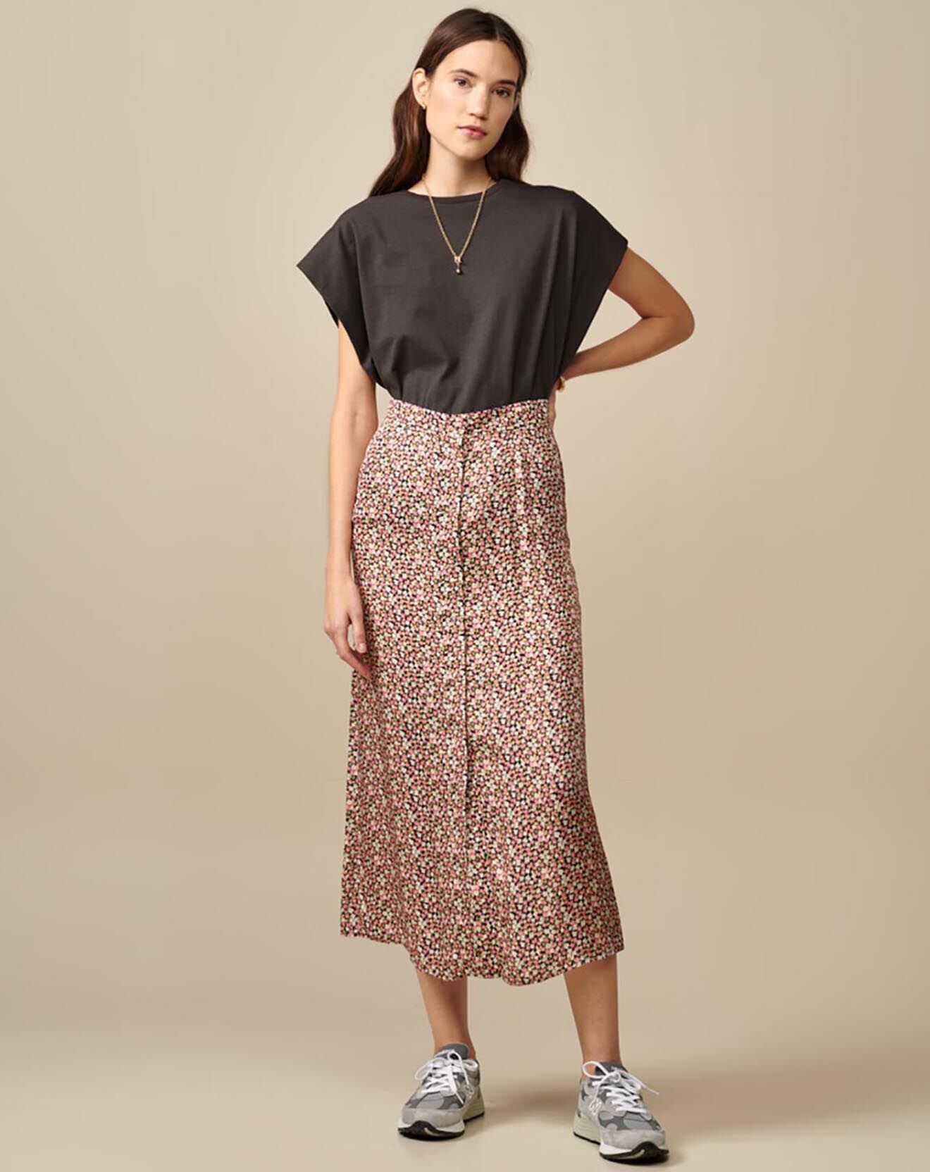 Bellerose Jupe Abbott à fleurs rose/multicolore