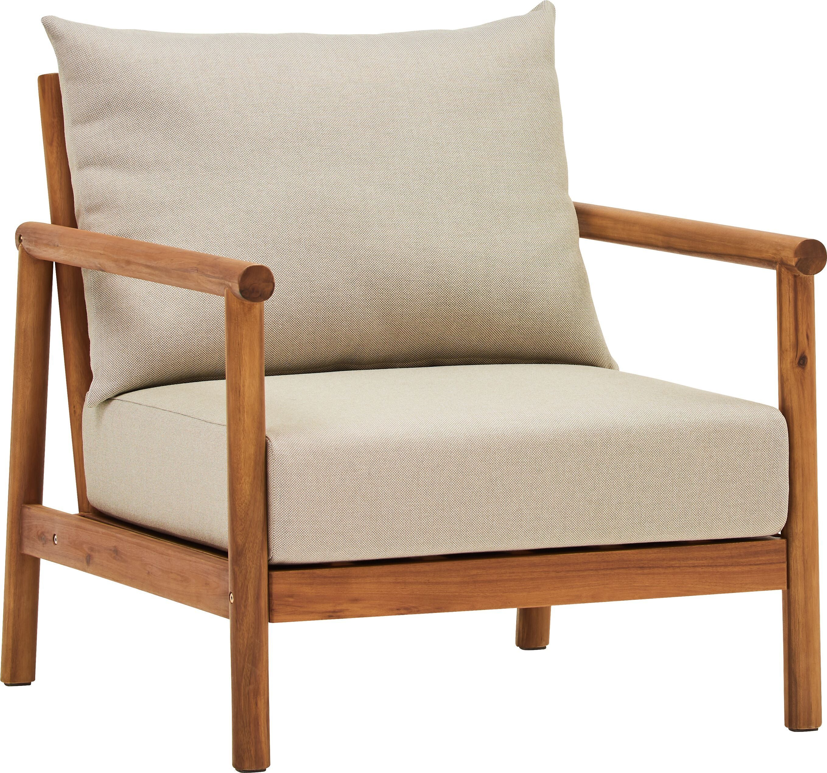 PANAREA Loungesessel - Hellgrau / B: 73.0 cm x T: 87.0 cm x H: 73.0 cm