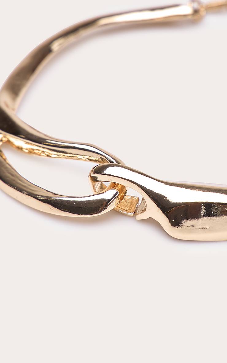 Doré Collier Ras-de-cou À Maillons Angulaires Épais