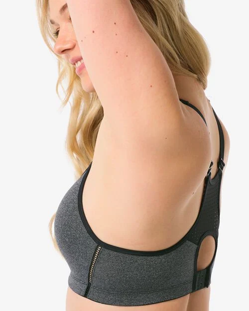 soutien-gorge de sport préformé support moyen gris chiné