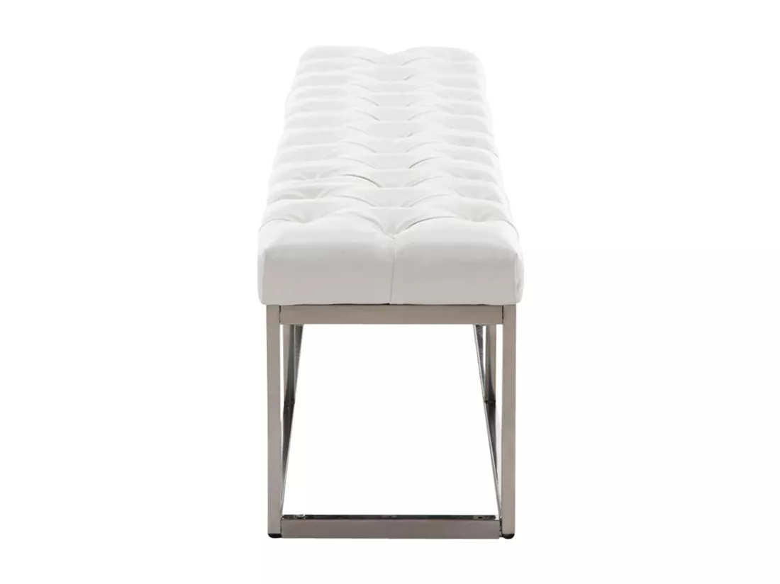 Banquette - Similicuir & Acier inoxydable - Blanc - Amun