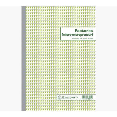 Exacompta - Manifold Carnet de factures pour micro-entrepreneurs - 50 dupli - A4