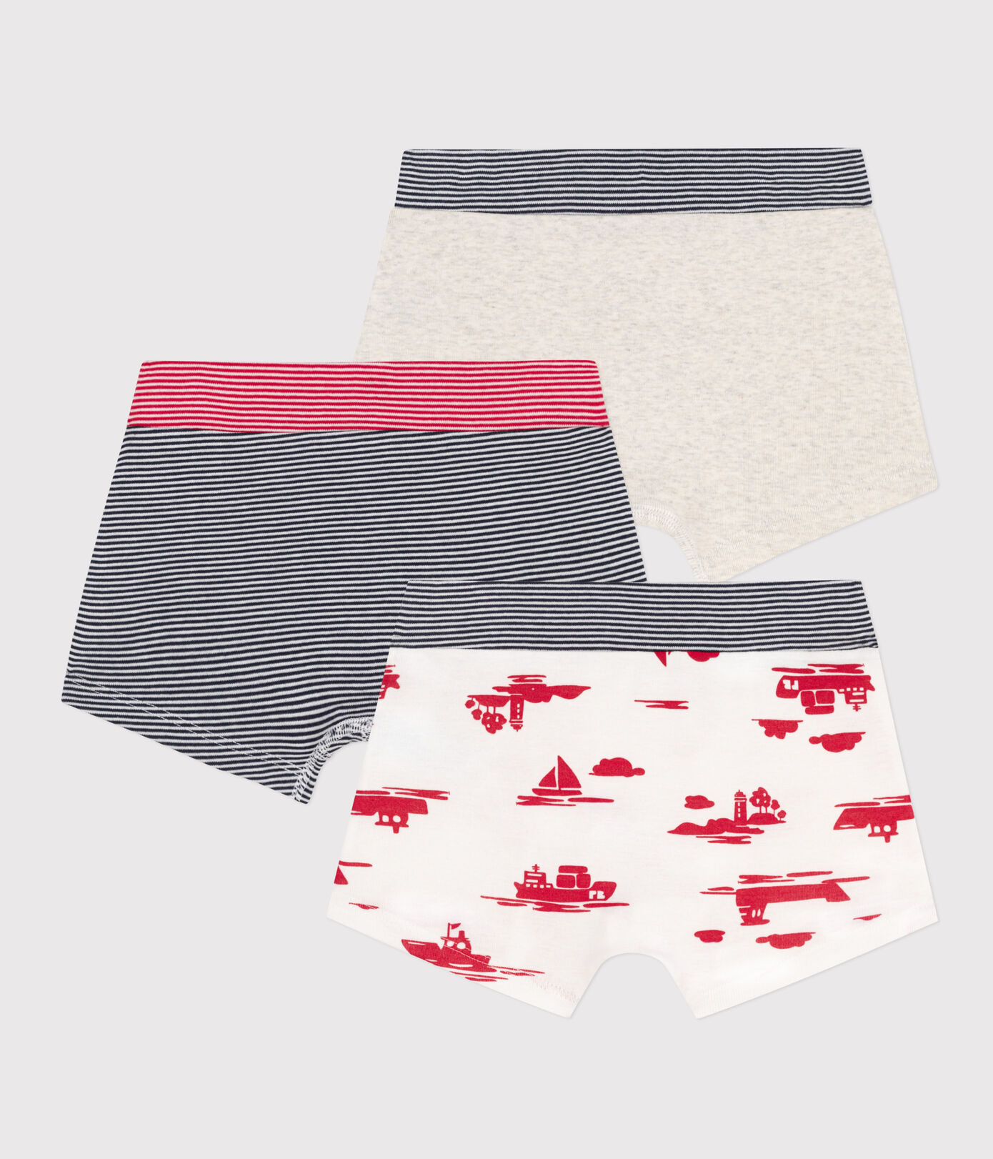 Lot de 3 boxers Le Havre en coton petit garçon