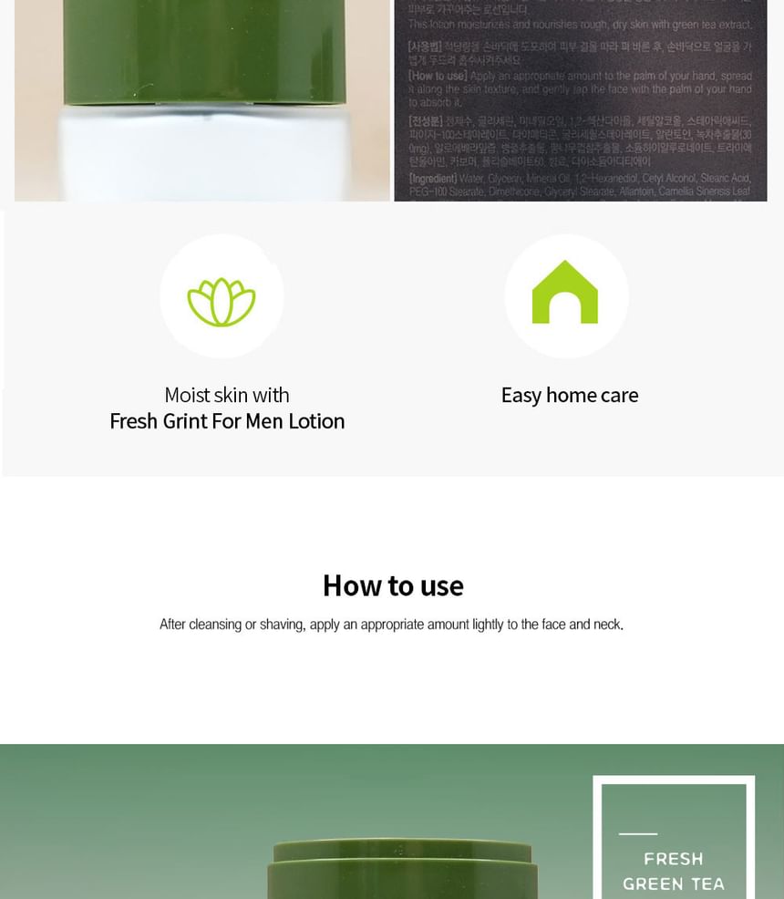 LEBELAGE - Verse Groene Thee Lotion voor Mannen