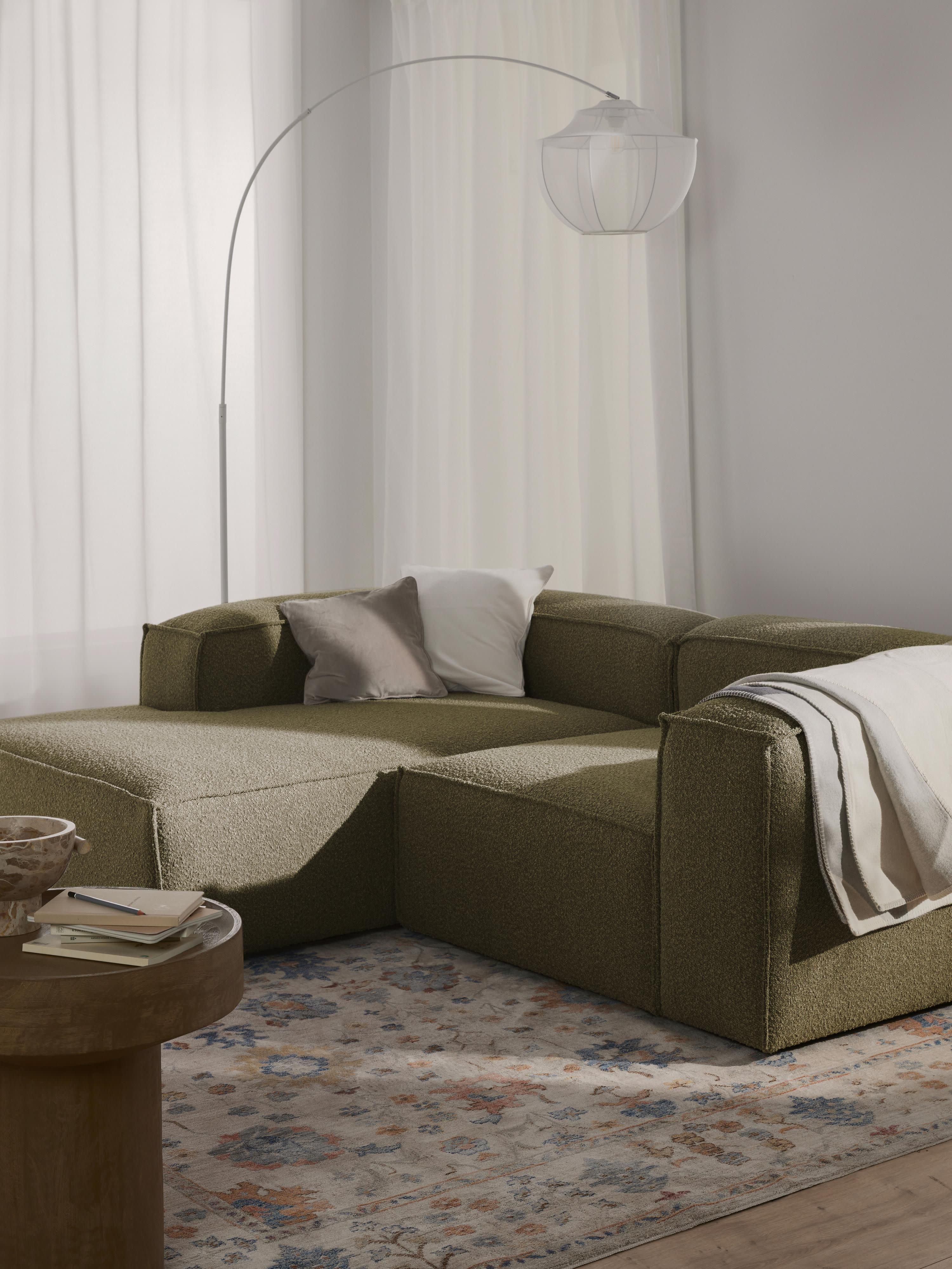 Bouclé modulaire hoekbank Lennon (2-zits)