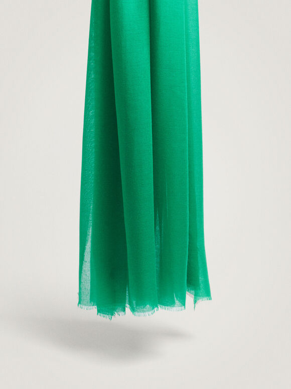 Pashmina lisa com franjas - Verde