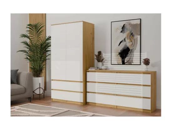 Malwa M6 140 TIROIR ARTISAN CHÊNE BLANC