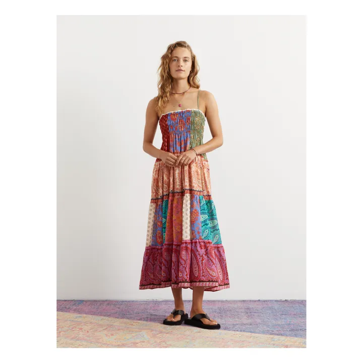Boteh Robe Kaleido Patchwork Maxi Lin | Rose