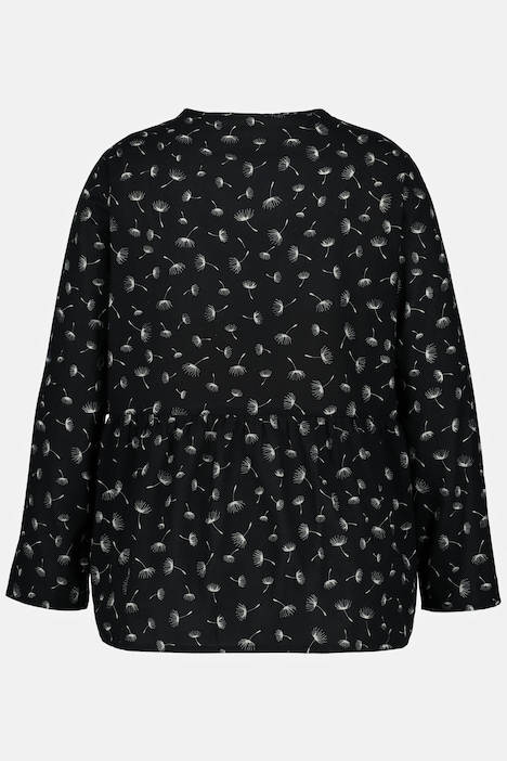 Bellieva-Bluse, A-Linie, V-Ausschnitt, Langarm, GOTS
