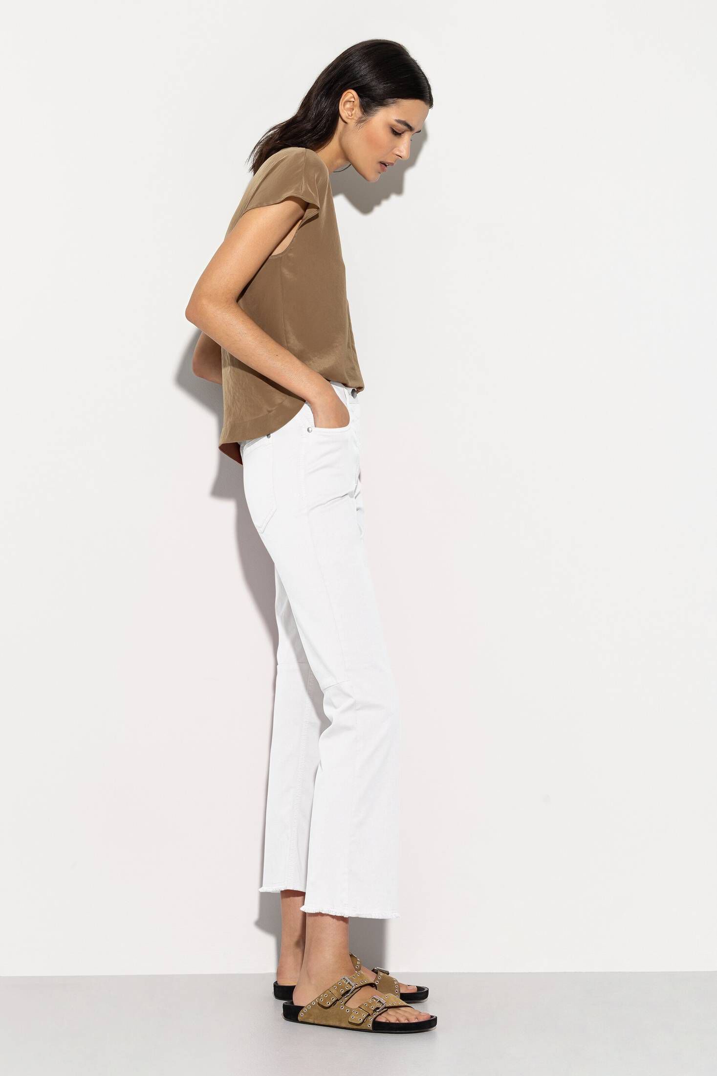 Luisa Cerano| Damen Jeans Babyflare verkürzt