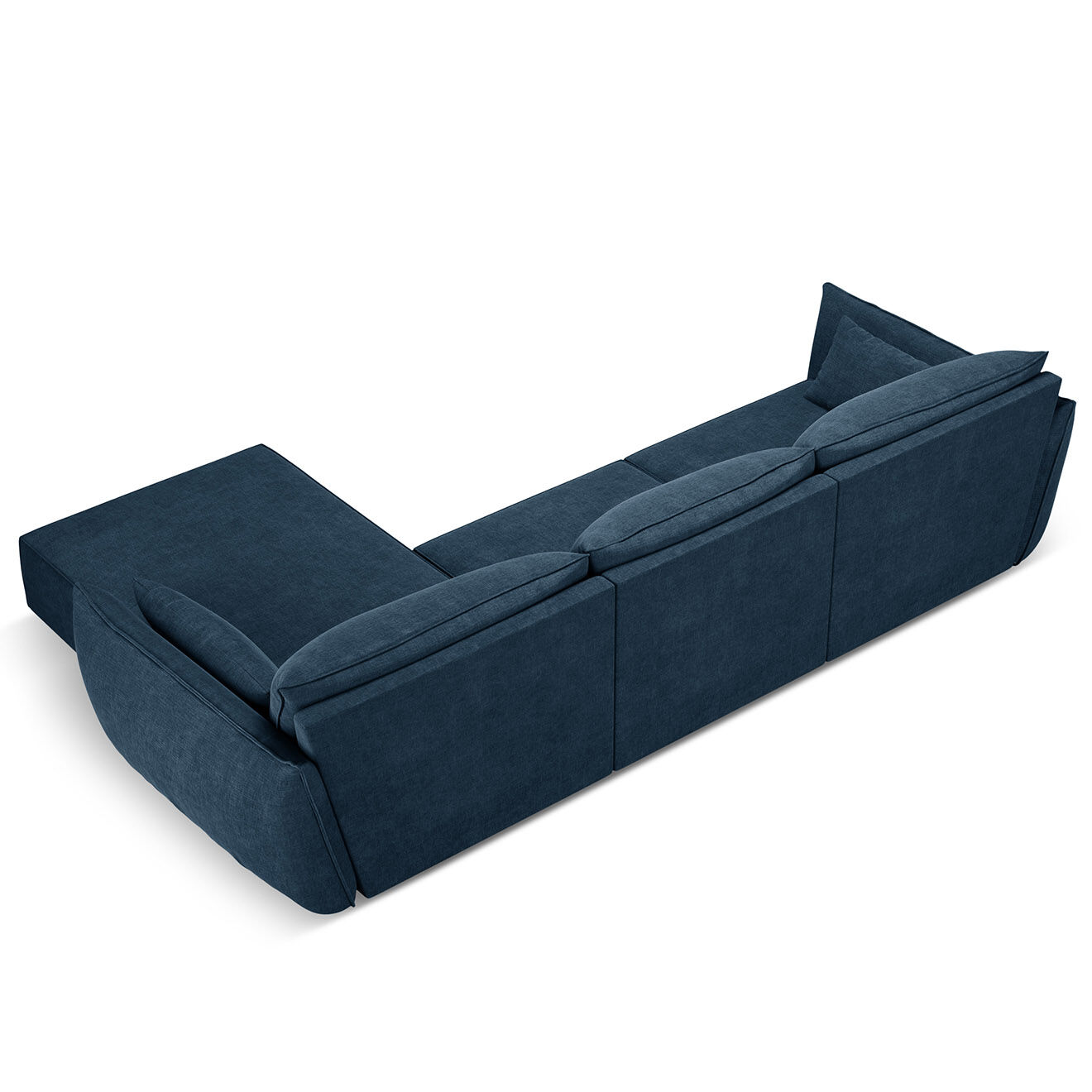 Mazzini Sofas Canapé D'Angle Droit Vanda 5 Places 2 bleu roi - 208x166x85 cm