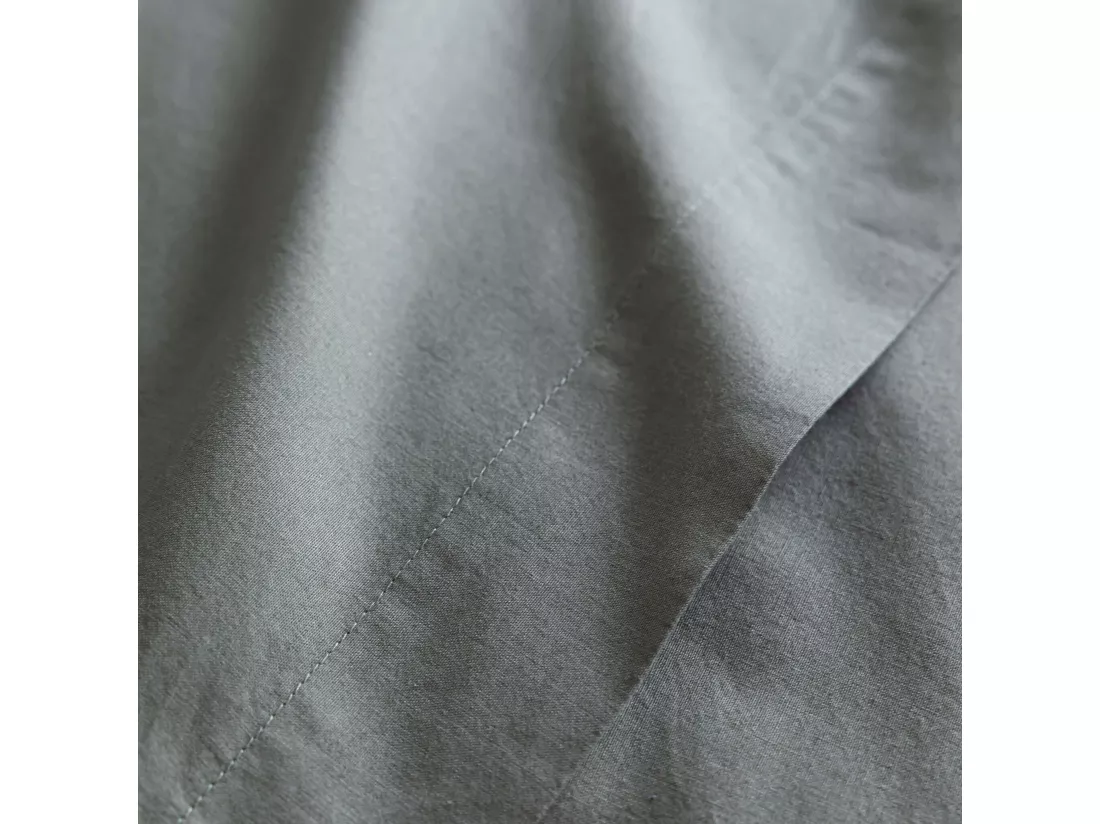 Drap plat coton lavé - SOMEO Kaki 240x300 - CELESTE