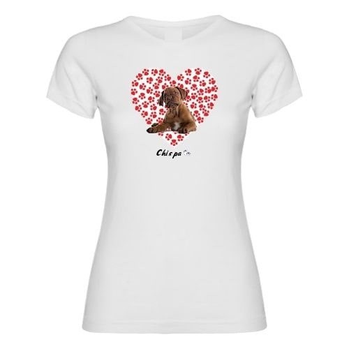 Camiseta personalizada com estampa de coração para meninas, branca.