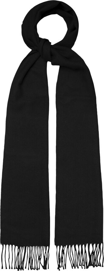 ETON Black Herringbone Merino Wool Scarf Sort